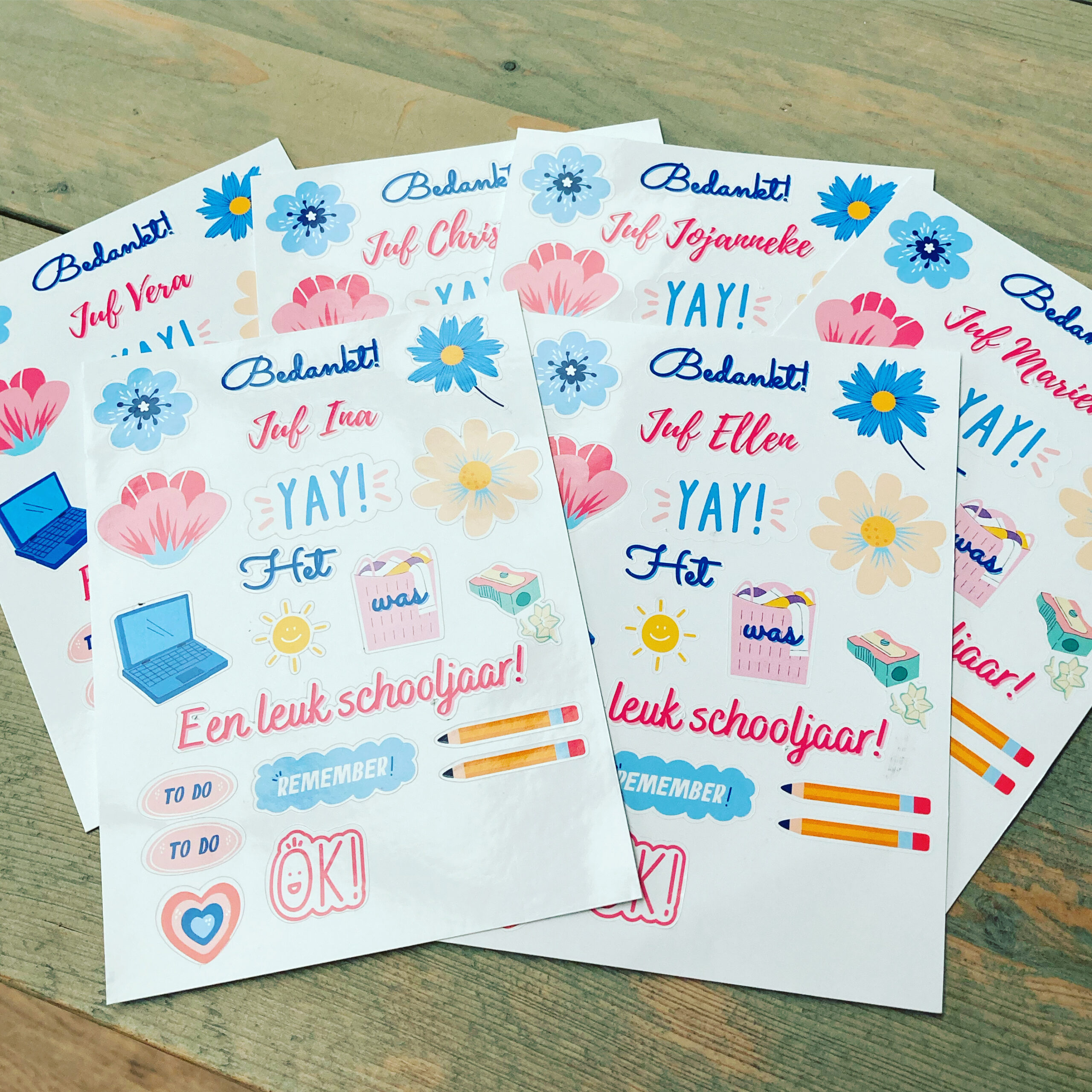 stickervel bedankt juf