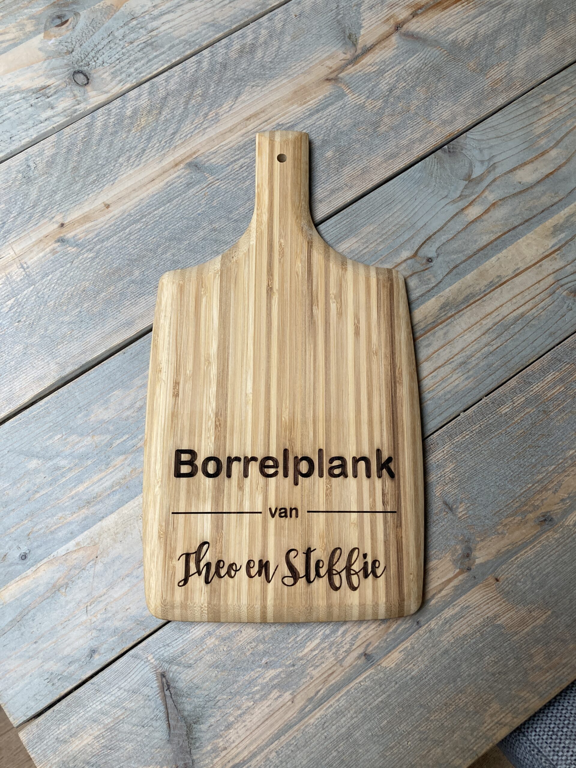 Gepersonaliseerde Borrelplank met Lasergravure